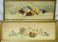 050382 SIGNED B G WATERCOLORS FLORAL STILL LIFES