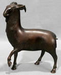 042415 BRONZE GOAT SCULPTURE IN RAISED RELIEF