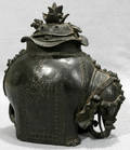 042408 CHINESE BRONZE ELEPHANT SCULPTURE W LID