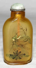 041513 CHINESE PAINTED GLASS SNUFF BOTTLE