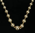 031529 MONET COSTUME GOLD BALL GILT METAL NECKLACE