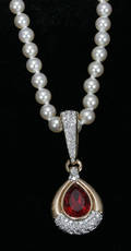 031523 SWAROVSKI FAUX PEARL AND RHINESTONE NECKLACE