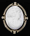 031515 10KT GOLD FILLED SETTING CAMEO BROOCH
