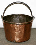 031507 COPPER CAULDRON WITH IRON HANDLE