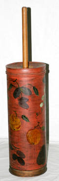 030392 AMERICAN PRIMITIVE TOLE BUTTER CHURN H 28