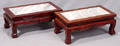 030391 ORIENTAL TEAKWOOD  MARBLE PEDESTALS