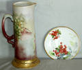 030375 FRENCH LIMOGES DISH  JPL PITCHER BOTH PORCELAI