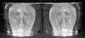072438 HOYA CARVED GLASS BOOKENDS LION HEAD MOTIF