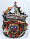 072406 AFRICAN BEADED BASKET W COVER