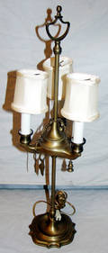 072405 THREELIGHT BRASS LAMP