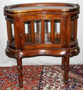 071549 MAHOGANY VITRINE W TRAY TOP  SINGLE DOOR