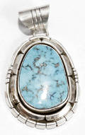 070418 NAVAHO STERLING  TURQUOISE PENDANT