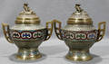 062419 ORIENTAL BRASS INCENSE BURNERS CLOISONE