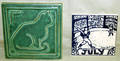 060437 PEWABIC  SUSAN BOLT BASEBALL POTTERY TILES