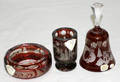 051484 BOHEMIAN CRYSTAL BELL ASH TRAY  HOLDER