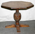 051473 CARVED OAK PEDESTAL TABLE