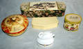 050417 CELLULOID WOOD  PORCELAIN DRESSER BOXES
