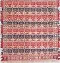 Red blue green and white jacquard coverlet mid 19th c