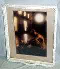 040478 WICKER TRAY W PICTURE OF BALLERINA UNDER GLASS