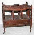 032389 MAHOGANY MAGAZINE RACK C 1930