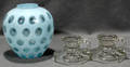 032387 AMERICAN BLOWN GLASS VASE PAIR CANDLE HOLDERS