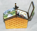 081549 ROCHARD LIMOGES PORCELAIN PICNIC BASKET BOX