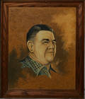 080459 LENZ OIL ON CANVAS N KOREAN LEADER
