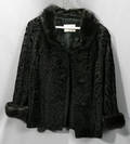 080441 BLACK LAMB JACKET W MINK COLLAR  CUFFS