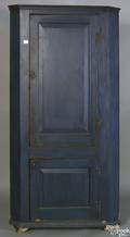 Pennsylvania painted poplar onepiece corner cupboard