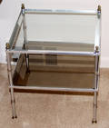060495 STAINLESS STEEL  GLASSTOPPED TABLE