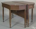 Sheraton twopart walnut dining table