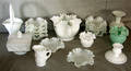 080491 WHITE HOBNAIL GLASS GROUPING