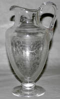 072521 BACCARAT CRYSTAL WINE PITCHER W ETCHED DESIGN