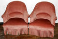 072495 PINK VELVET UPHOLSTERED BOUDOIR CHAIRS