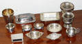 071608 STERLING SILVER  SILVERPLATE URNS DISHES