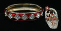 061626 BAUER RHINESTONE BASKET BROOCH  BRACELET