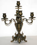 061607 ROCOCO STYLE PATINATED METAL CANDELABRUM