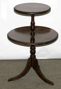 052452 MAHOGANY TWO TIER PEDESTAL TABLE