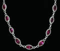 051583 STERLING NECKLACE W 18 PINK STONES