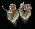 051582 ROSE  LEAF MOTIF EARRINGS