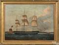 China Trade oil on canvas ship portrait early 19th c