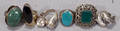 051564 STERLING RINGS W COLORED STONES