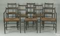 Set of 8 English Sheraton painted dining chairs early 19th c