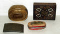 050492 WOOD  BRASS BOXES COIN PURSE  BELT BUCKLE
