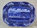 Blue and white Staffordshire platter early 19th c