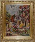 031629 NEEDLEPOINT PICTURE 17 X 12 FRAMED