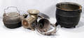 030508 IRON CAULDRON KETTLE BELL  GRINDER 4 PIECES