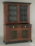 Soap Hollow Pennsylvania painted poplar and pine Dutch cupboard dated 1876 attributed to Peter K Thomas