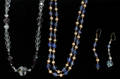 071650 CHAS COSTUME BLUE CRYSTAL NECKLACE EARRINGS