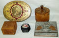 080529 ASSORTED METAL  WOOD COVERED BOXES